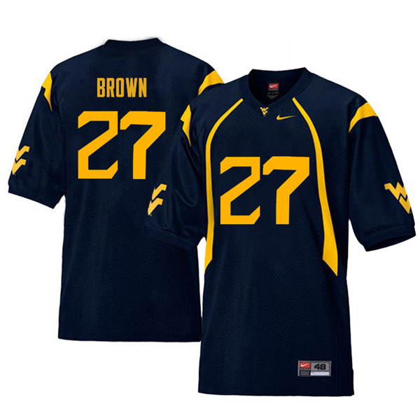 Men #27 E.J. Brown West Virginia Mountaineers Retro College Football Jerseys Sale-Navy
